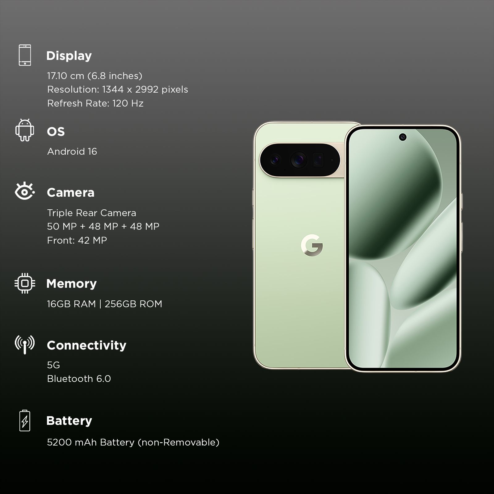 Buy Google Pixel 10 Pro XL 5G (16GB RAM, 256GB, Jade) Online - Croma